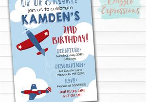 Airplane Birthday Invitation Template Printable Red and Blue Airplane Birthday Invitation Boys