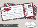 Airplane Birthday Invitation Template Vintage Airplane Boarding Pass Invitations Ticket Up Up and