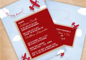 Airplane themed Baby Shower Invitations Airplane Baby Shower Invitation