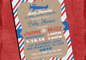 Airplane themed Baby Shower Invitations Airplane theme Baby Shower Invitation Vintage Invite 4×6 or