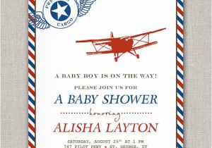 Airplane themed Baby Shower Invitations Items Similar to Precious Cargo Vintage Airplane Baby