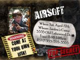 Airsoft Birthday Party Invitation Template Airsoft War Invitation Birthday Party Photo Invite Hunt