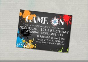 Airsoft Birthday Party Invitation Template Paintball Birthday Party Invitation Birthday Party