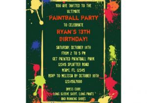 Airsoft Birthday Party Invitation Template Paintball Invites Party Invitations Ideas