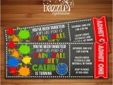 Airsoft Birthday Party Invitation Template Printable Chalkboard Paintball Ticket Birthday Invitation
