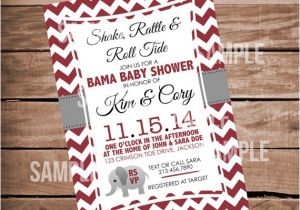 Alabama Baby Shower Invitations Alabama Baby Shower Invitation Chevron Crimson