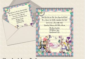 Alice and Wonderland Baby Shower Invitations Alice In Wonderland Baby Shower Invitation by