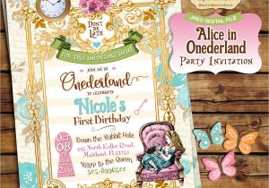 Alice In Onederland Birthday Invitations Alice In Ederland Invitation Alice In Wonderland