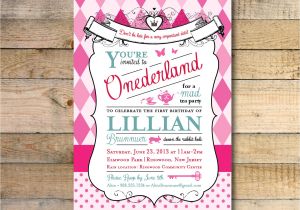 Alice In Onederland Birthday Invitations Alice In Wonderland Invitation 1st Birthday Party
