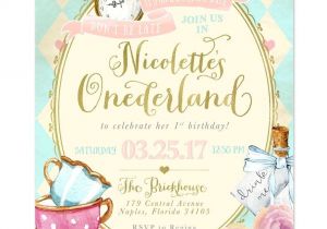 Alice In Onederland Birthday Invitations Best 25 Alice In Wonderland Invitations Ideas On