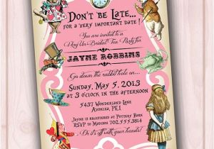 Alice In Wonderland Bridal Shower Invitation Template 5 Best Of Alice In Wonderland Invitations Printable