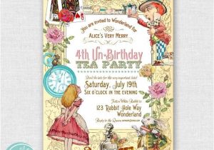 Alice In Wonderland Tea Party Invitation Ideas Alice In Wonderland Printable Birthday Invitation