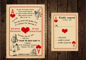 Alice In Wonderland Wedding Invitation Template Printable Alice In Wonderland Wedding Invitation and Response