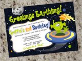 Alien Birthday Invitations Alien Birthday Party Invitations Space Alien Outer Space