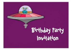 Alien Birthday Invitations Birthday Party Invitation with Alien In Spaceship
