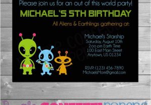 Alien Birthday Party Invitations Alien Birthday Invitation Alien Party Out Of This World