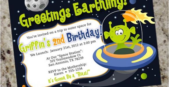 Alien Birthday Party Invitations Alien Birthday Party Invitations Space Alien Outer Space