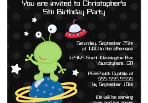 Alien Party Invitations Outerspace Alien Boy 39 S Birthday Party Invitation Zazzle
