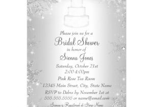 All White Bridal Shower Invitations Monogram Wedding Cake Silver Bridal Shower Invite