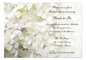 All White Bridal Shower Invitations White Hydrangea Bridal Shower Invitation 5" X 7