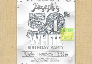 All White Party Invitation Wording All White Party Invitation Milestone Birthday Invitation