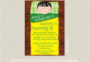 Almost Sleepover Party Invitations Boys Almost A Slumber Party Birthday by Littlecelebrations