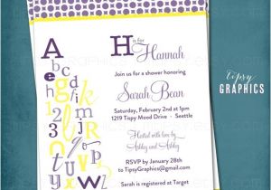 Alphabet Baby Shower Invitations Abc Colorful Alphabet Baby Bridal Shower Invitation by