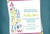 Alphabet Baby Shower Invitations Alphabet Baby Shower Invitations
