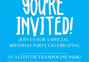 Altitude Trampoline Park Birthday Invitations Birthday Parties Altitude Trampoline Park Delmar