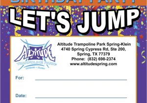 Altitude Trampoline Park Birthday Party Invitations Jumper Birthday Party Invitation Images Invitation