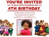 Alvin and the Chipmunks Birthday Invitations Alvin and the Chipmunks the Chipettes Custom Birthday Inv
