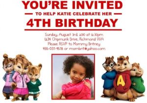 Alvin and the Chipmunks Birthday Invitations Alvin and the Chipmunks the Chipettes Custom Birthday Inv