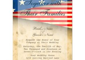 American Flag Wedding Invitations Patriotic Us Flag Vintage Style Wedding Invitation