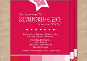 American Girl Doll Party Invitations Items Similar to American Girl Doll Tea Party Set Of 25