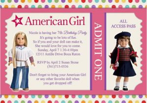 American Girl Party Invitation Template Free American Girl Dolls Birthday Party Invitations Free