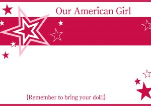 American Girl Party Invitation Template Free American Girl Party Invitation Template