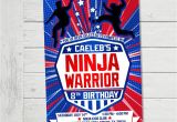 American Ninja Warrior Birthday Invitation Template American Ninja Warrior Invitation Anw Birthday Party