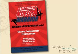 American Ninja Warrior Birthday Invitation Template American Ninja Warrior Invitation Ninja Birthday Invitation
