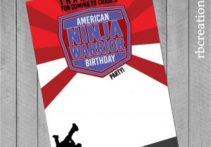 American Ninja Warrior Birthday Invitation Template Ninja Warrior Party Ninja Warrior Thank You Anw Birthday