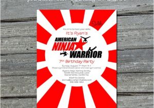 American Ninja Warrior Birthday Invitations American Ninja Warrior Digital Birthday Invitation