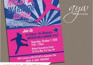 American Ninja Warrior Birthday Invitations American Ninja Warrior Inspired Birthday Invitation Any