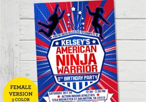 American Ninja Warrior Birthday Invitations Free American Ninja Warrior Girls Invitation Anw Invite