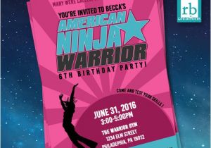 American Ninja Warrior Birthday Invitations Free Girl American Ninja Warrior Invitations American Ninja