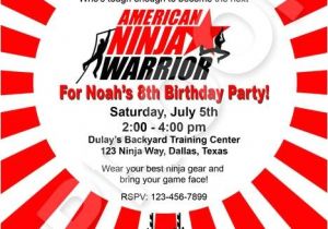 American Ninja Warrior Birthday Invitations Paper Perfection American Ninja Warrior Invitation