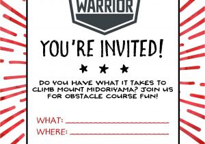 American Ninja Warrior Birthday Party Invitations American Ninja Warrior Birthday Party