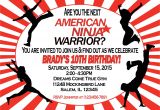 American Ninja Warrior Birthday Party Invitations American Ninja Warrior Invitation