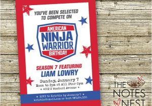American Ninja Warrior Party Invitations American Ninja Warrior Birthday Invitation Custom Printable