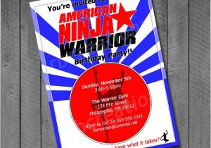 American Ninja Warrior Party Invitations American Ninja Warrior Birthday Party Invitations by