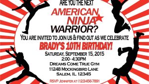 American Ninja Warrior Party Invitations American Ninja Warrior Invitation