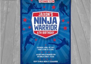 American Ninja Warrior Party Invitations Ninja Warrior Invitation American Ninja Warrior Invite